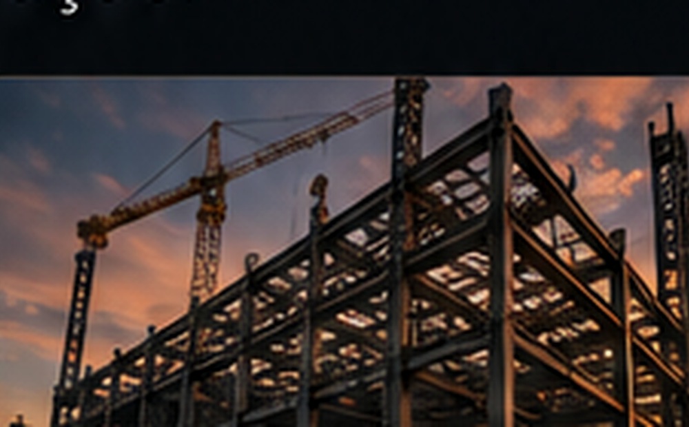 Estrutura metálica de grande porte em construção
